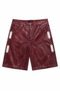 Fantasy Leather Shorts Burgundy