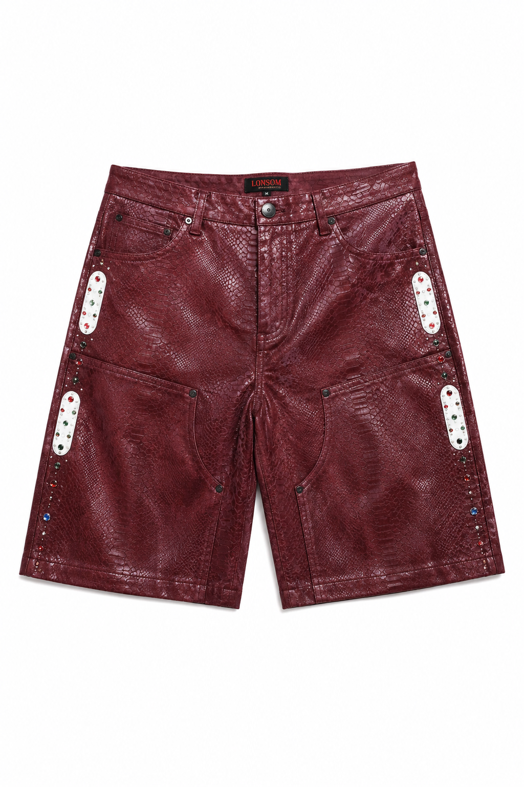 Fantasy Leather Shorts Burgundy