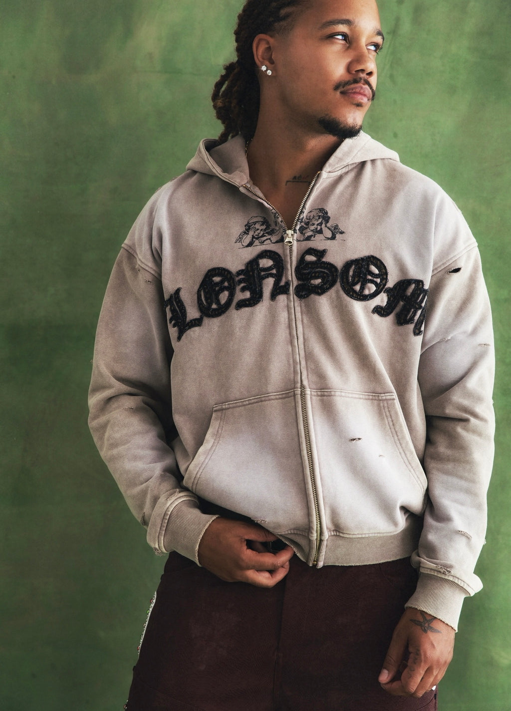 Skull Zipper Brown